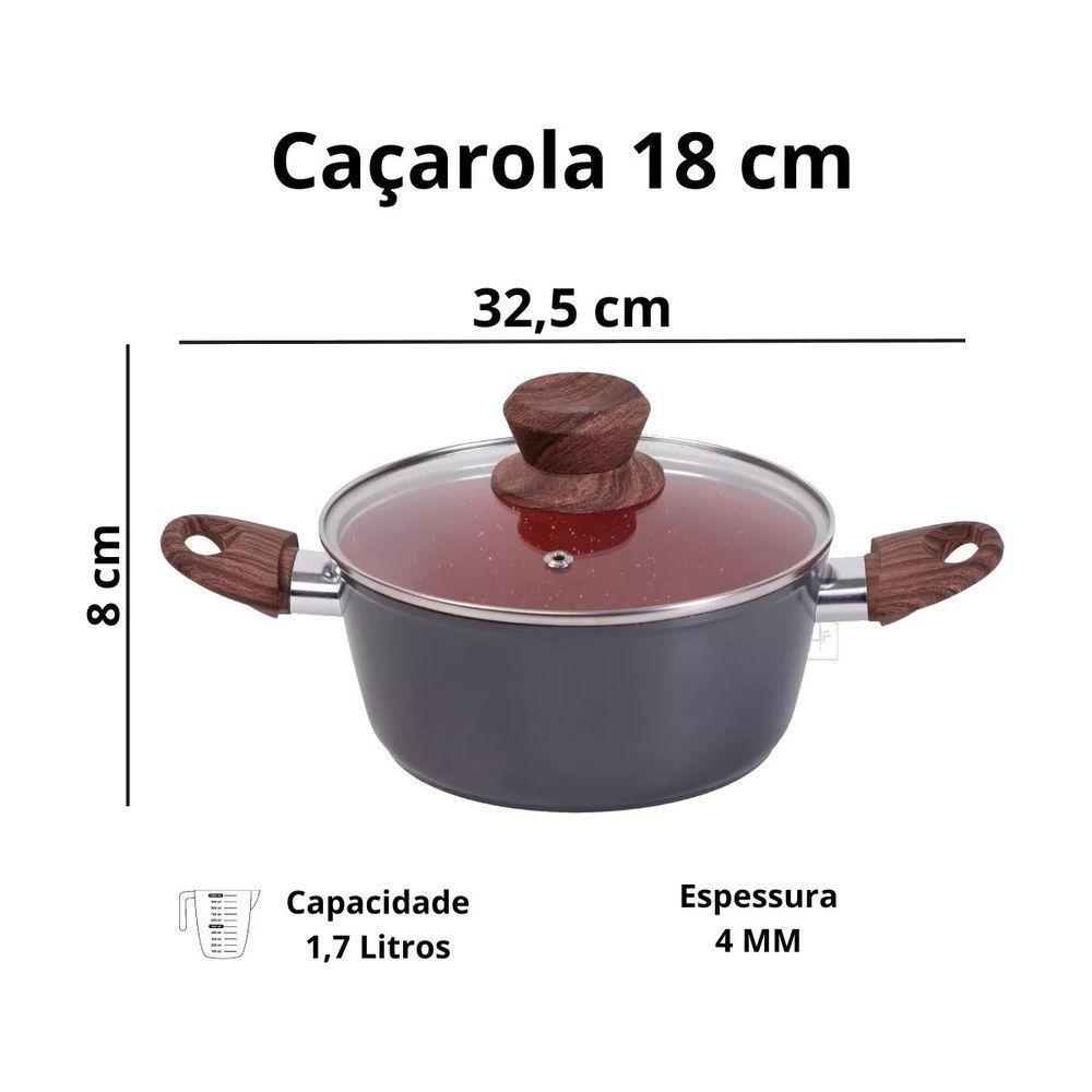 Jogo Panela Caçarola Nano Cerâmica Antiaderente Tv 16 A 22cm - 7