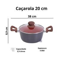 Jogo Panela Caçarola Nano Cerâmica Antiaderente Tv 16 A 22cm - 5