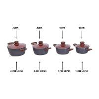 Jogo Panela Caçarola Nano Cerâmica Antiaderente Tv 16 A 22cm - 7