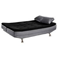 Sofá Cama Valencia 3 Lugares Reclinável Material Preto Com Chumbo - Star Confort Preto Com Chumbo - 5