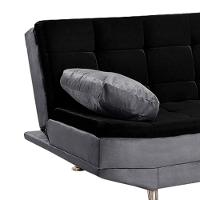 Sofá Cama Valencia 3 Lugares Reclinável Material Preto Com Chumbo - Star Confort Preto Com Chumbo - 7