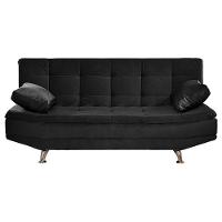 Sofá Cama Valencia 3 Lugares Reclinável Material Sintético Preto - Star Confort Preto - 7