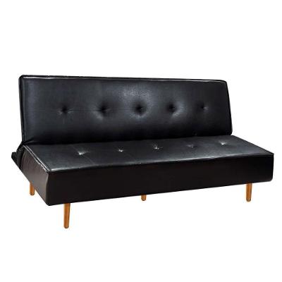 Sofá Cama Silver 3 Lugares Reclinável 1,92 Material Sintético Facto Preto - Star Confort Preto