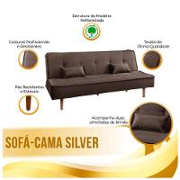 Sofá Cama Silver 3 Lugares Reclinável Suede Marrom Café 1,92 - Star Confort Marrom Café - 2