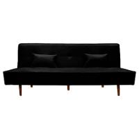 Sofá Cama Silver 3 Lugares Reclinável 1,92 Material Sintético Preto Star Confort Preto