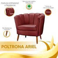 Poltrona Ariel Petala Decorativa Com Pés De Madeira Star Confort Vinho - 3