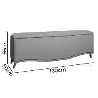 Conjunto Cabeceira E Calçadeira Holanda 1,60 Cm Linho Star Confort Grafite - 7