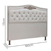 Conjunto Cabeceira E Calçadeira Holanda 1,60 Cm Linho Star Confort Capuccino