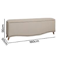 Conjunto Cabeceira E Calçadeira Holanda 1,60 Cm Linho Star Confort Capuccino - 14