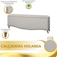 Conjunto Cabeceira E Calçadeira Holanda 1,60 Cm Linho Star Confort Capuccino - 17