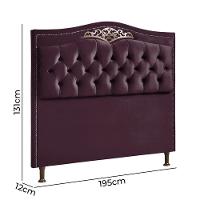 Conjunto Cabeceira E Calçadeira Holanda 1,95 Cm Veludo Star Confort Roxo - 6