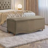 Conjunto Cabeceira E Calçadeira Holanda 1,60 Cm Veludo Star Confort Marrom Castor - 7