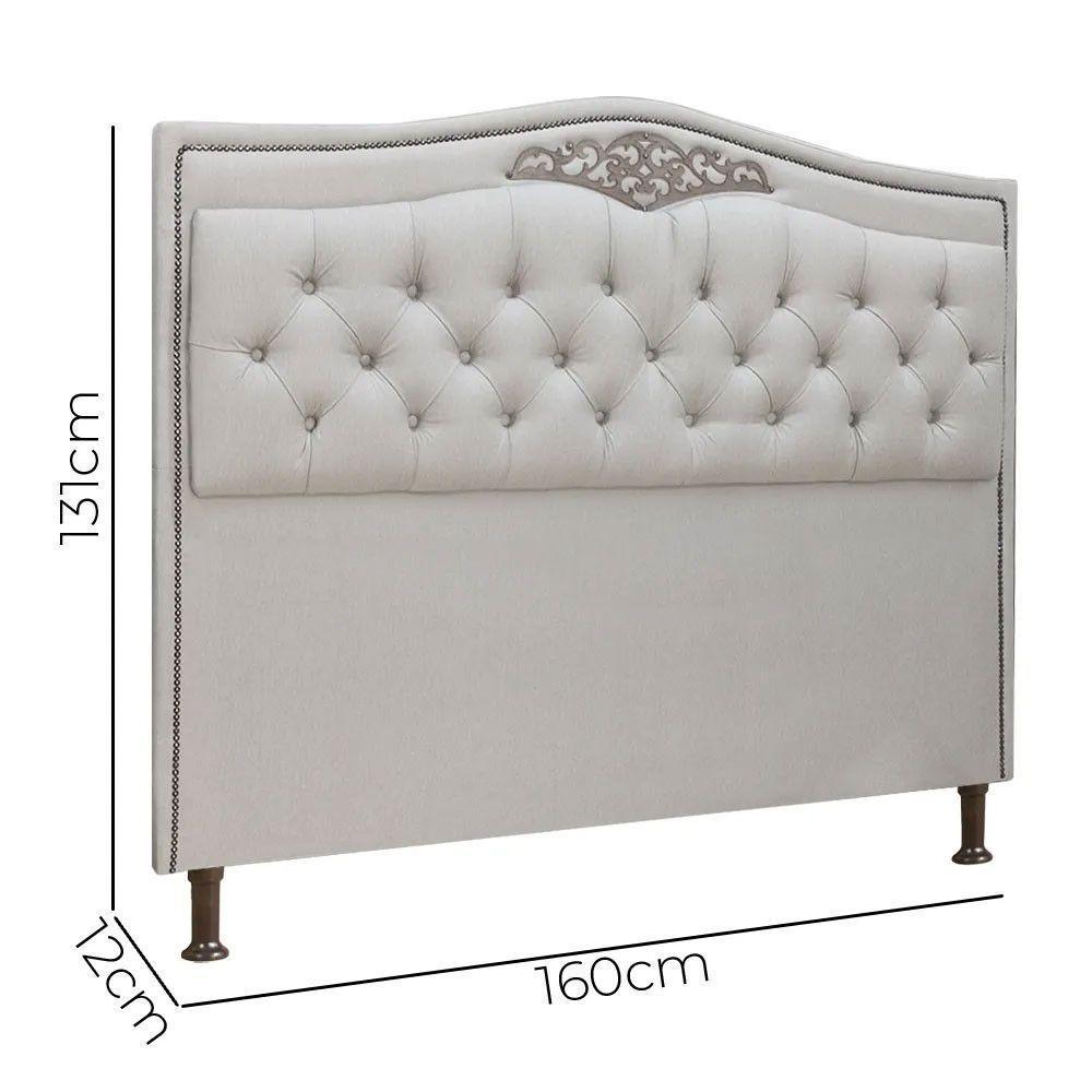 Conjunto Cabeceira E Calçadeira Holanda 1,60 Cm Linho Star Confort Carvalho - 5
