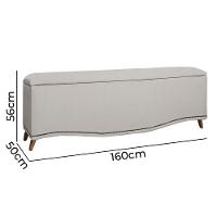 Conjunto Cabeceira E Calçadeira Holanda 1,60 Cm Linho Star Confort Carvalho - 6