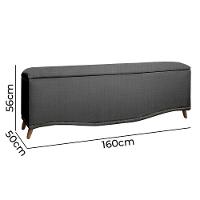 Conjunto Cabeceira E Calçadeira Holanda 1,60 Cm Linho Star Confort Trovão - 3