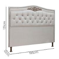 Conjunto Cabeceira E Calçadeira Holanda 1,95 Cm Linho Star Confort Carvalho - 5