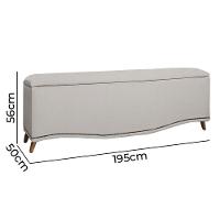 Conjunto Cabeceira E Calçadeira Holanda 1,95 Cm Linho Star Confort Carvalho - 10