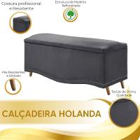 Conjunto Cabeceira E Calçadeira Holanda 1,95 Cm Veludo Star Confort Cinza Chumbo - 7
