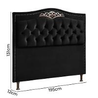 Conjunto Cabeceira E Calçadeira Holanda 1,95 Cm Veludo Star Confort Preto - 7