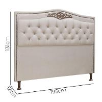 Conjunto Cabeceira E Calçadeira Holanda 1,95 Cm Linho Star Confort Capuccino - 2