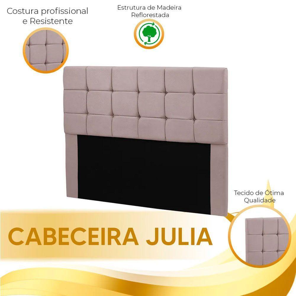 Cabeceira Cama Box Queen 1,60 Estofada Julia Veludo Rose Star Confort Rose - 4