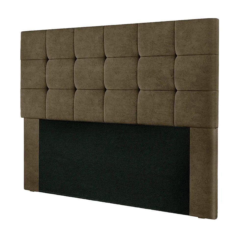 Cabeceira Cama Box Queen 1,60 Estofada Suede Marrom Chocolate Julia Plus Star Confort Marrom Chocolate - 1