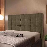 Cabeceira Cama Box Queen 1,60 Estofada Suede Marrom Chocolate Julia Plus Star Confort Marrom Chocolate - 5