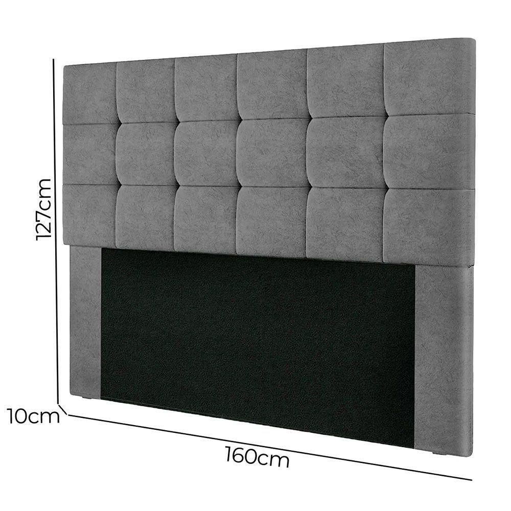 Cabeceira Cama Box Queen 1,60 Estofada Suede Cinza Julia Star Confort Cinza - 2