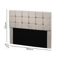 Cabeceira Cama Box Queen 1,60 Estofada Julia Veludo Bege Marfim Star Confort Bege Marfim