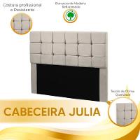 Cabeceira Cama Box Queen 1,60 Estofada Julia Veludo Bege Marfim Star Confort Bege Marfim - 5