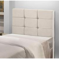 Cabeceira Estofada Cama Box Solteiro 0.90 Julia Veludo Star Confort Bege Marfim - 1