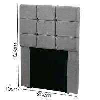 Cabeceira Estofada Cama Box Solteiro 0.90 Julia Veludo Star Confort Cinza Chumbo - 5