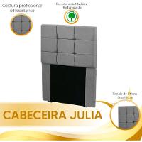 Cabeceira Estofada Cama Box Solteiro 0.90 Julia Veludo Star Confort Cinza Chumbo - 7