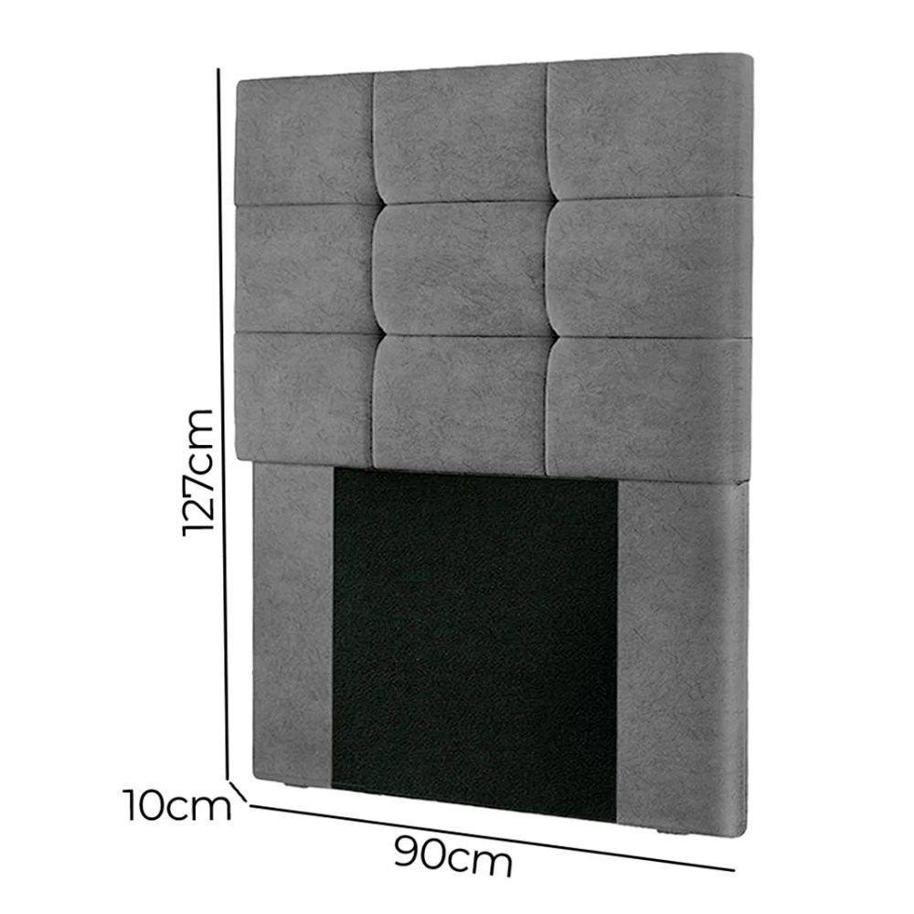Cabeceira Estofada Cama Box Solteiro 0.90 Julia Suede Star Confort Chumbo - 4