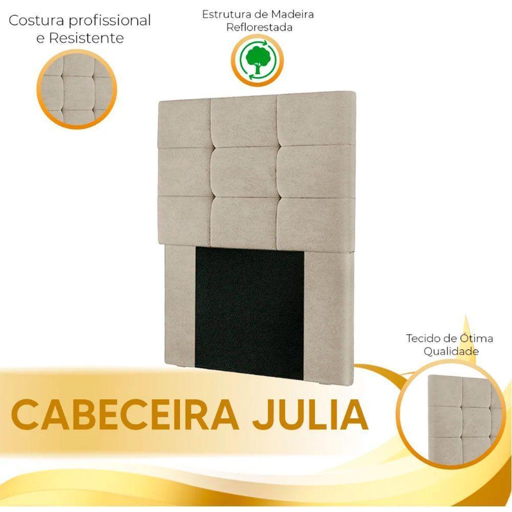 Cabeceira Estofada Cama Box Solteiro 0.90 Julia Suede Star Confort Bege - 3