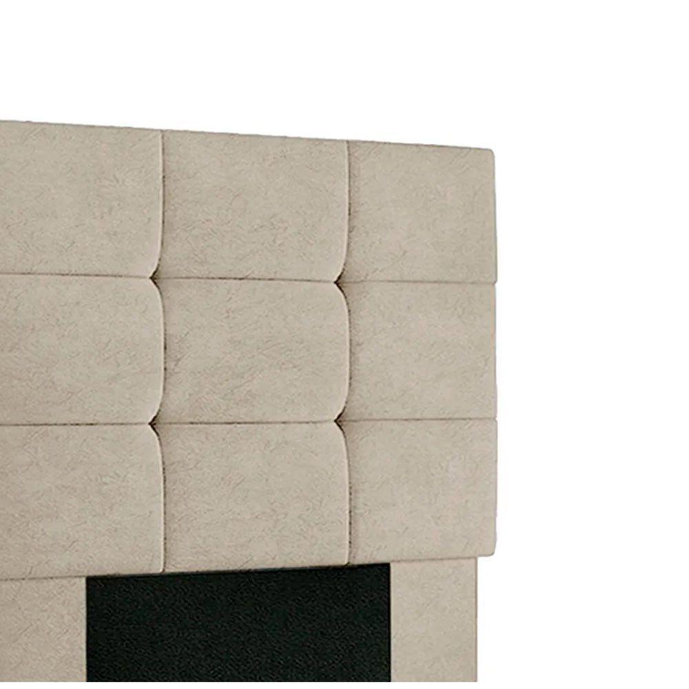 Cabeceira Estofada Cama Box Solteiro 0.90 Julia Suede Star Confort Bege - 5
