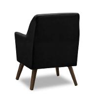 Poltrona Decorativa Retrô Recepção Magali Veludo Preto Lansofbr