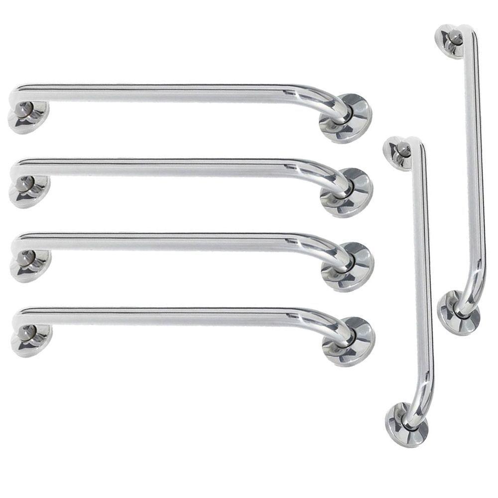 Alça De Apoio Barra Inox Kit 6 Unidades 70cm 80cm Suporte Gestante Deficiente Acessibilidade Banheir - 1