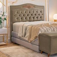 Cabeceira Holanda 195cm King Size Estofada Veludo Star Confort Marrom Castor