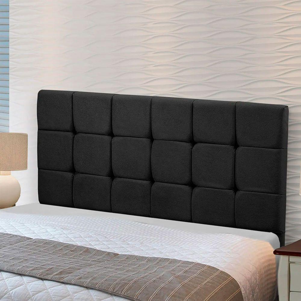 Cabeceira Julia 195cm De Largura King Size Veludo Star Confort Preto - 1