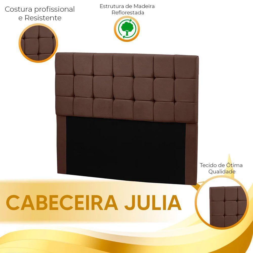 Cabeceira Julia Estofada King Size 195cm Em Suede Café Star Confort Café - 4