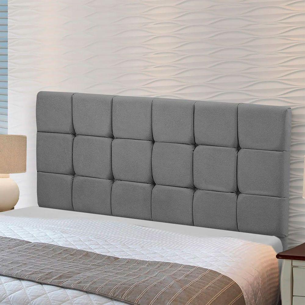 Cabeceira Julia Cama Box Casal 140cm Estofada Veludo Chumbo Star Confort Chumbo - 2