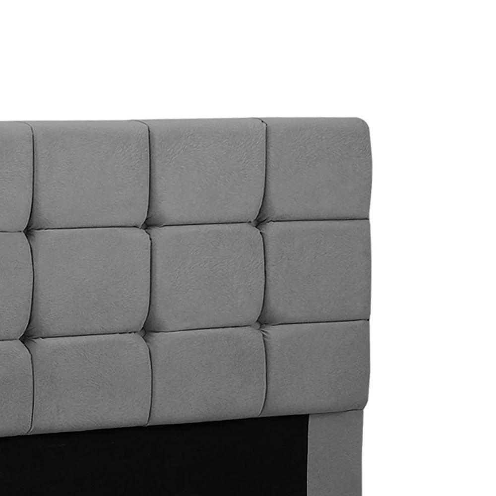 Cabeceira Julia Cama Box Casal 140cm Estofada Veludo Chumbo Star Confort Chumbo - 3