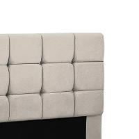 Cabeceira Julia Cama Box Casal 140cm Estofada Veludo Bege Marfim Star Confort Bege Marfim - 3