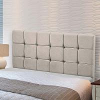 Cabeceira Julia Cama Box Casal 140cm Estofada Veludo Bege Marfim Star Confort Bege Marfim