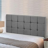 Cabeceira Julia 195cm De Largura King Size Veludo Star Confort Cinza Chumbo - 1