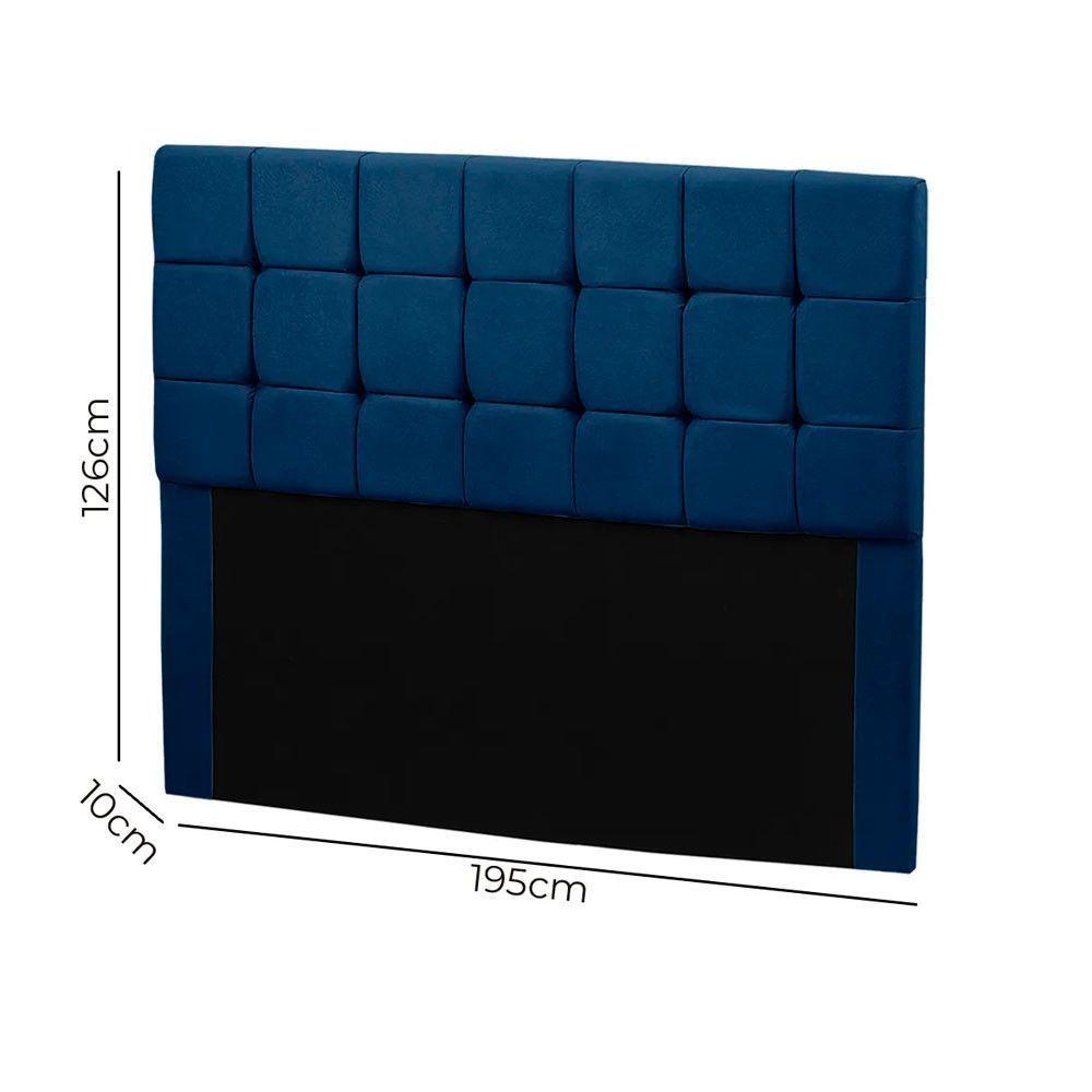 Cabeceira Julia Estofada King Size 195cm Em Veludo Azul Star Confort Azul - 5