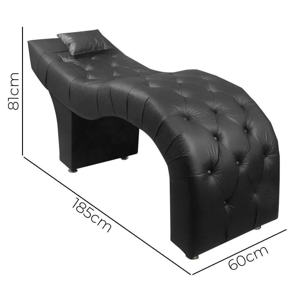 Maca Estofada Para Clínica De Estética Facial Com Capitonê Andressa Material Sintético Star Confort Preto - 3