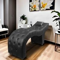 Maca Estofada Para Clínica De Estética Facial Com Capitonê Andressa Material Sintético Star Confort Preto