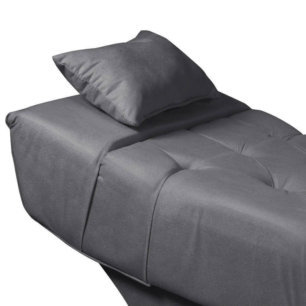 Maca Estofada Para Clínica De Estética Facial Com Capitonê Andressa Suede Star Confort Cinza - 5